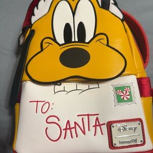 Loungefly Disney Pluto Santa Backpack - Yellow, Red, White